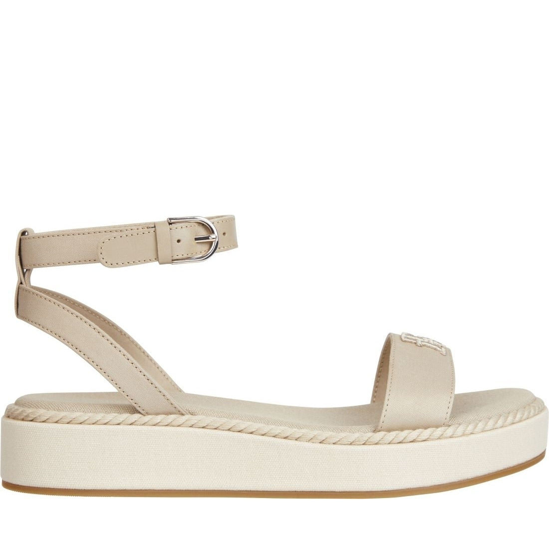 Tommy Hilfiger womens sandalwood rope flatform sandals | Vilbury London