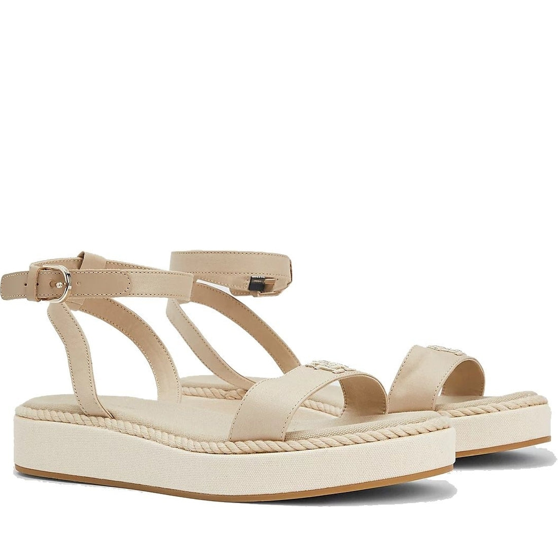 Tommy Hilfiger womens sandalwood rope flatform sandals | Vilbury London