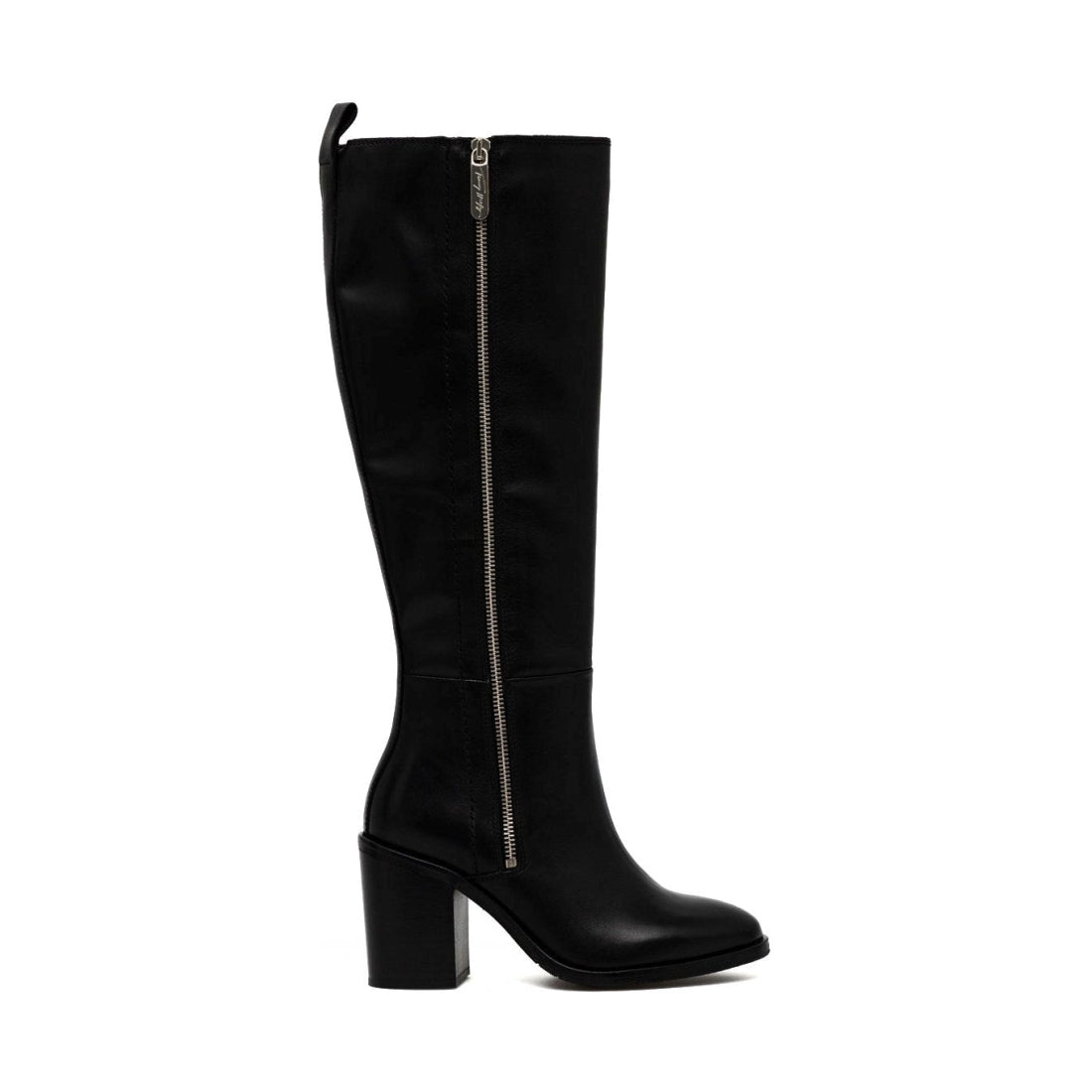 Tommy Hilfiger womens Black zip high heel longboot | Vilbury London