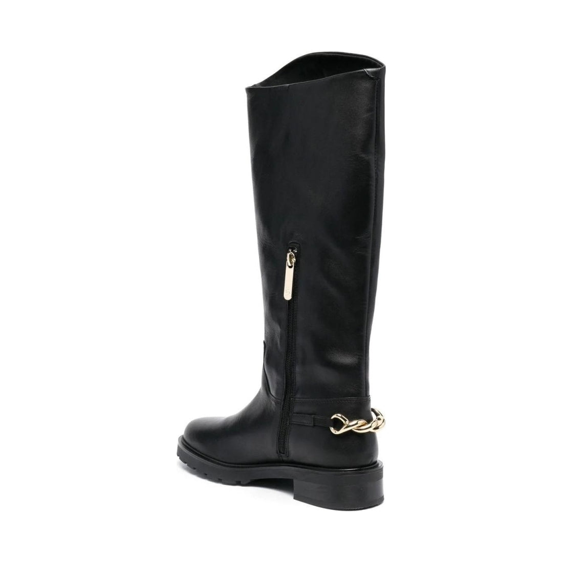 Tommy Hilfiger womens Black twist flat longboot | Vilbury London