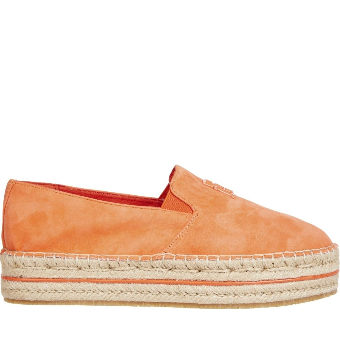 Tommy Hilfiger womens deep orange flatform espadrille | Vilbury London