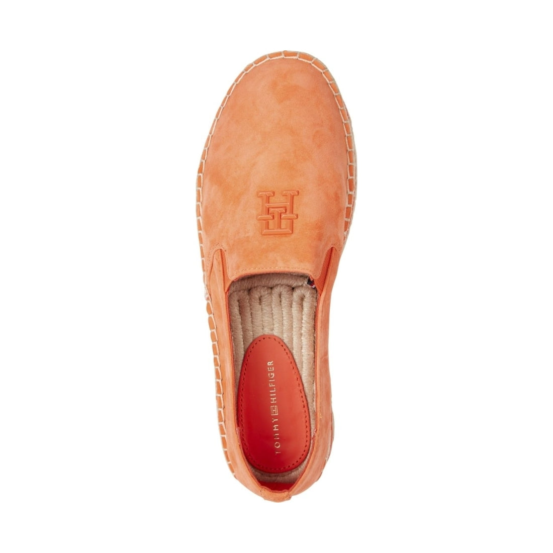 Tommy Hilfiger womens deep orange flatform espadrille | Vilbury London