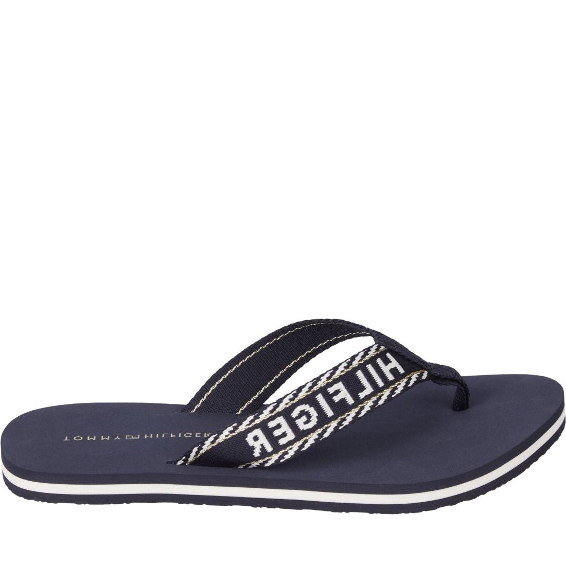 Tommy Hilfiger womens space blue webbing sandal | Vilbury London