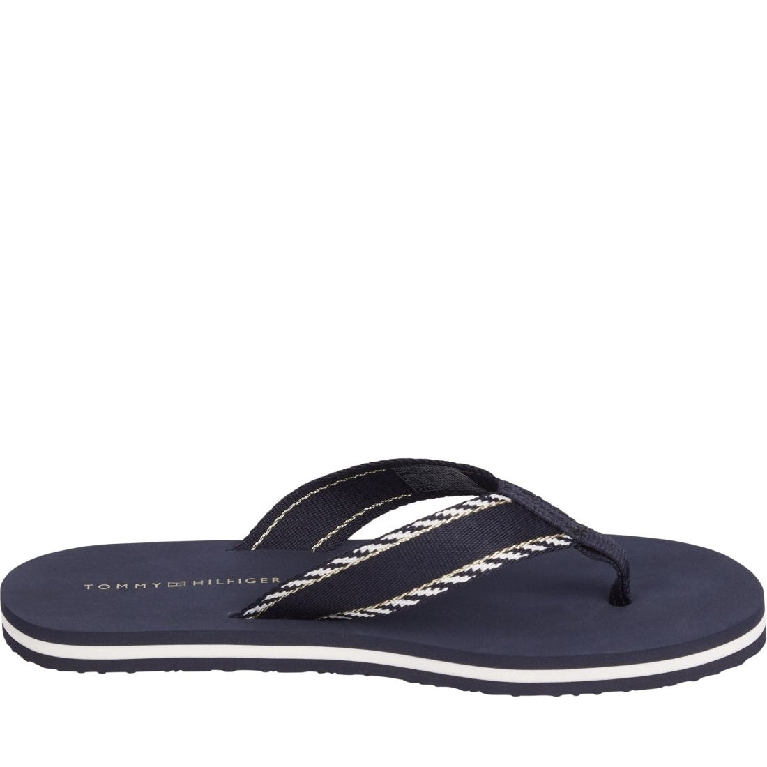 Tommy Hilfiger womens space blue webbing sandal | Vilbury London