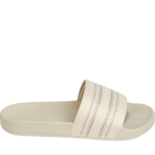 Tommy Hilfiger womens sandalwood webbing slide | Vilbury London