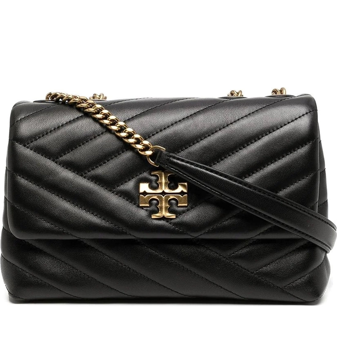 Tory Burch womens black kira chevron small bag | Vilbury London