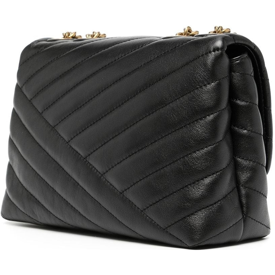 Tory Burch womens black kira chevron small bag | Vilbury London