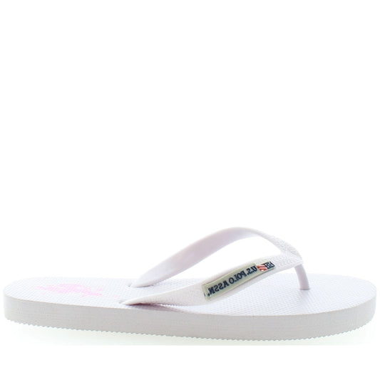 U.S. Polo Assn. Womens Whi vaian flip flops | Vilbury London