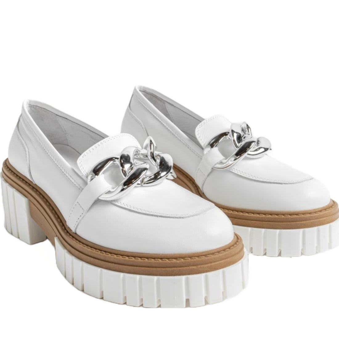 VAMSKO womens White iris loafers | Vilbury London