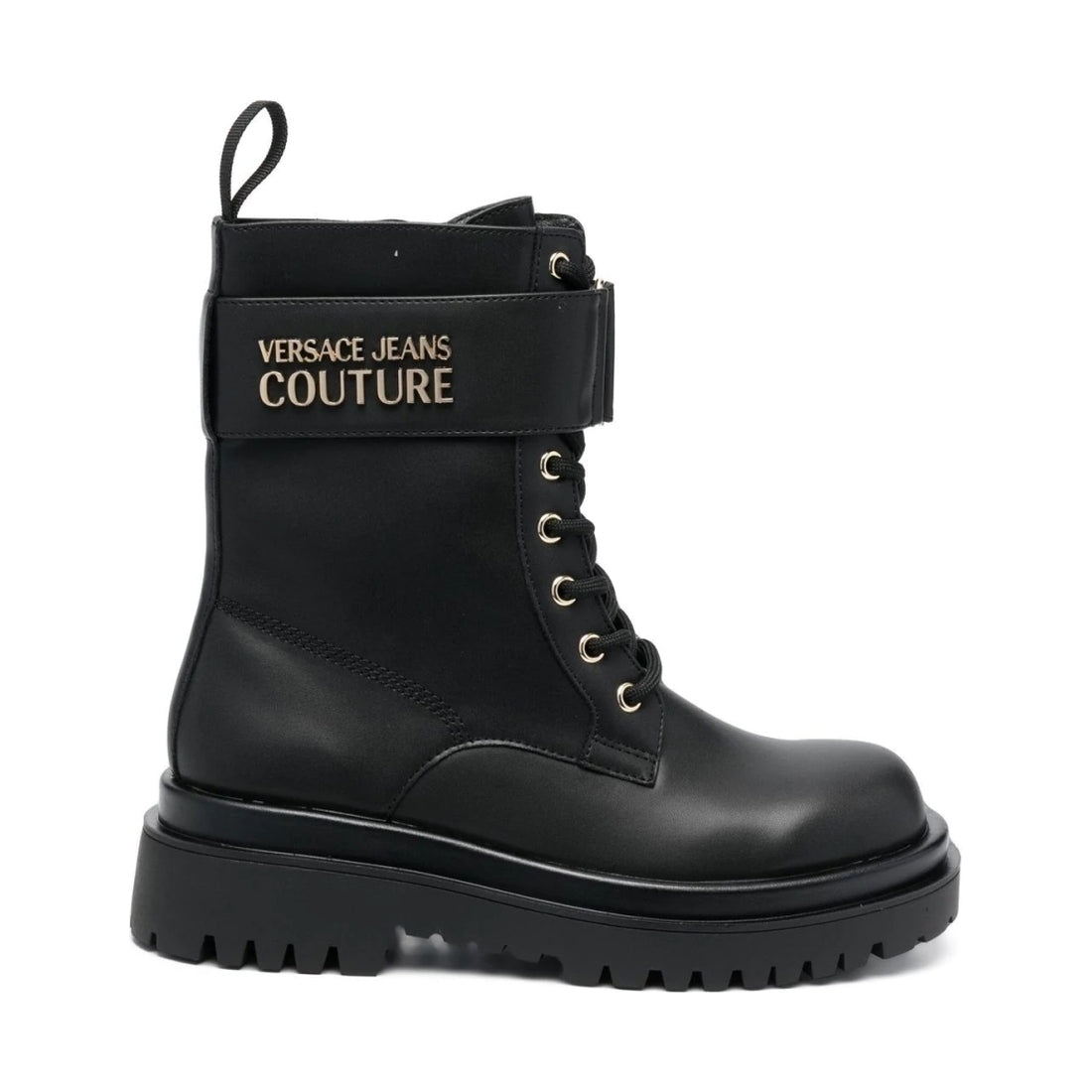 Versace Jeans Couture womens black casual closed booties | Vilbury London