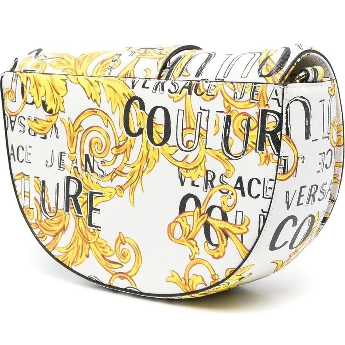 Versace Jeans Couture womens white, gold couture handbag | Vilbury London