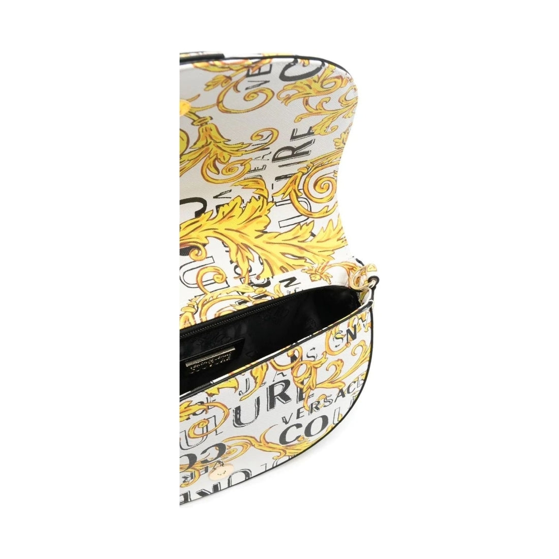 Versace Jeans Couture womens white, gold couture handbag | Vilbury London