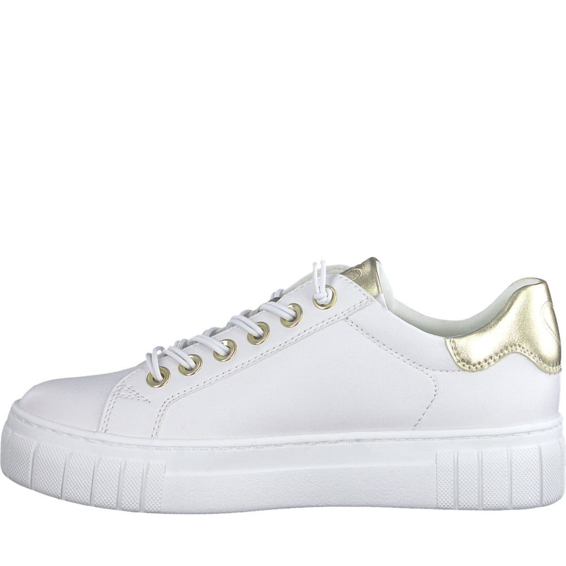 Marco Tozzi womens white leisure closed sport shoe | Vilbury London