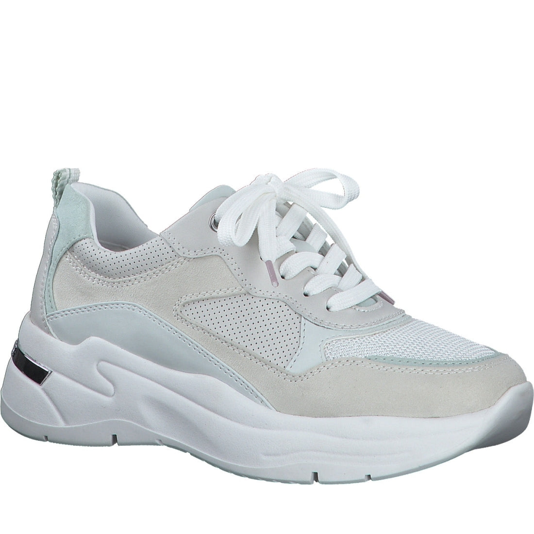 Marco Tozzi womens white leisure closed sport shoe | Vilbury London