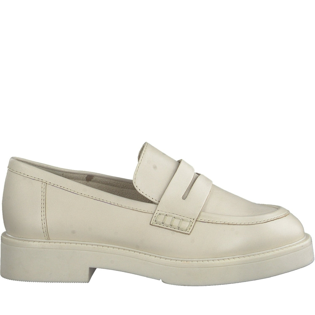 Marco Tozzi womens beige casual closed loafers | Vilbury London