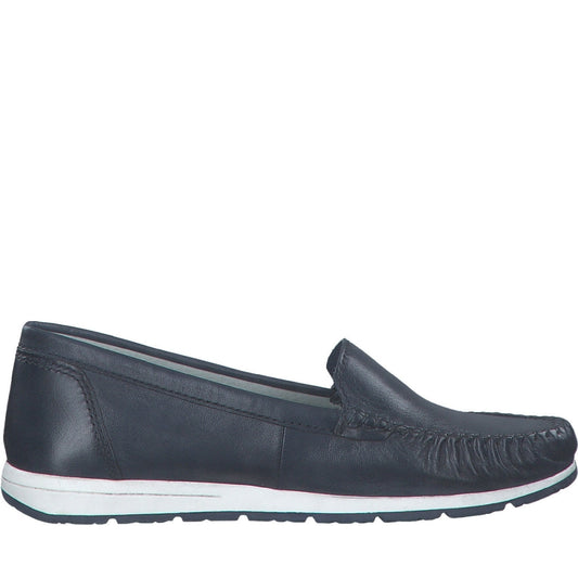 Marco Tozzi womens blue leisure closed mocasins | Vilbury London