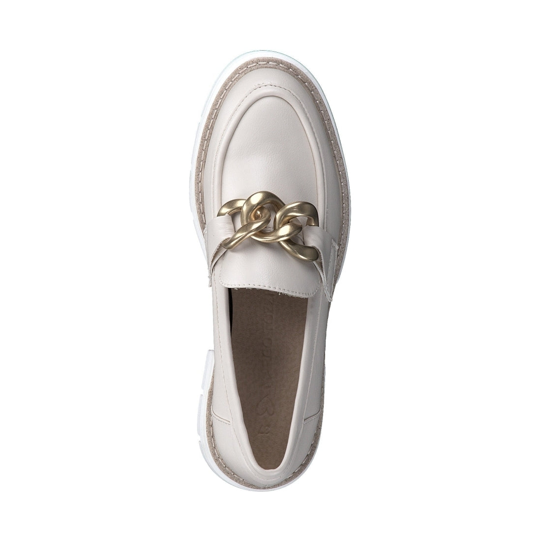 Marco Tozzi womens beige casual closed loafers | Vilbury London