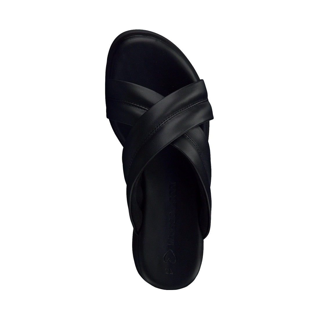 Marco Tozzi womens black leisure open slippers | Vilbury London