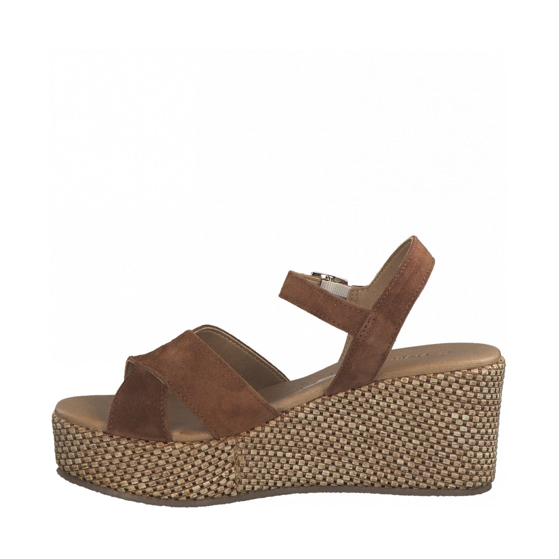 Marco Tozzi Womens cognac casual open sandals | Vilbury London