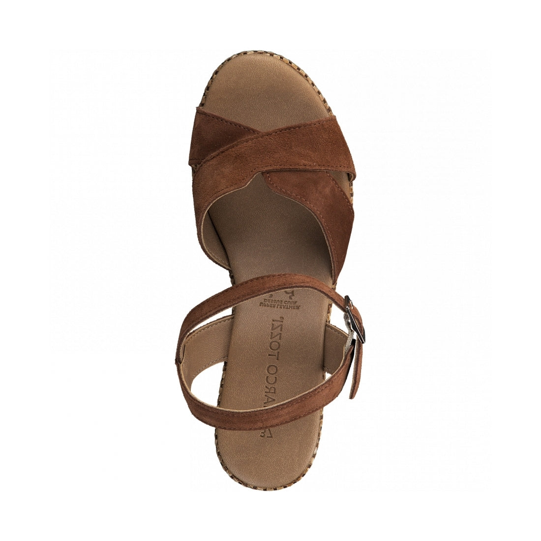 Marco Tozzi Womens cognac casual open sandals | Vilbury London