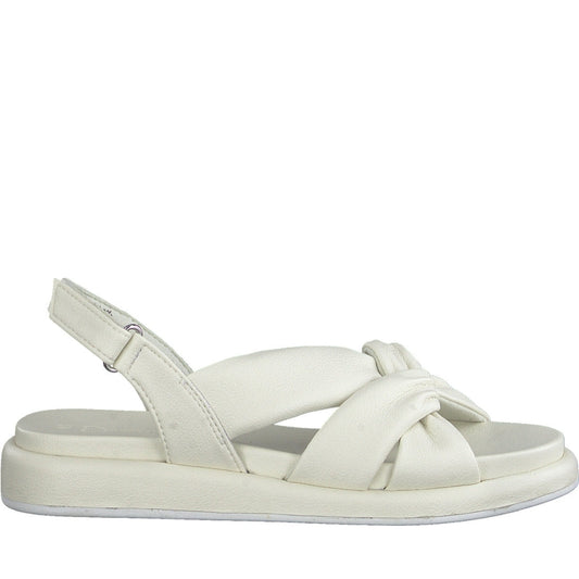 Marco Tozzi womens beige casual open sandals | Vilbury London