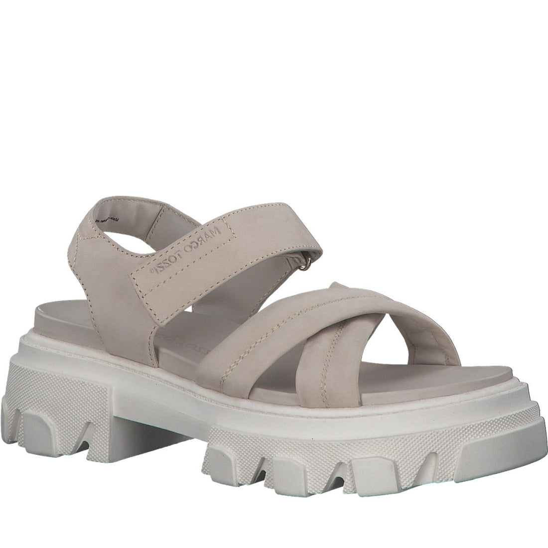 Marco Tozzi womens beige casual open sandals | Vilbury London