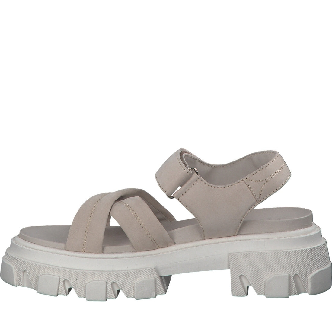 Marco Tozzi womens beige casual open sandals | Vilbury London