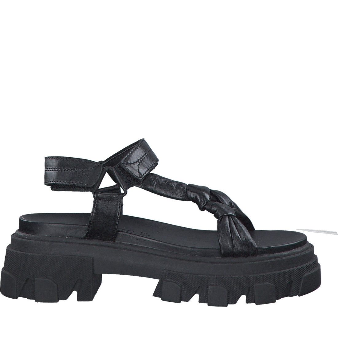 Marco Tozzi womens black casual open sandals | Vilbury London