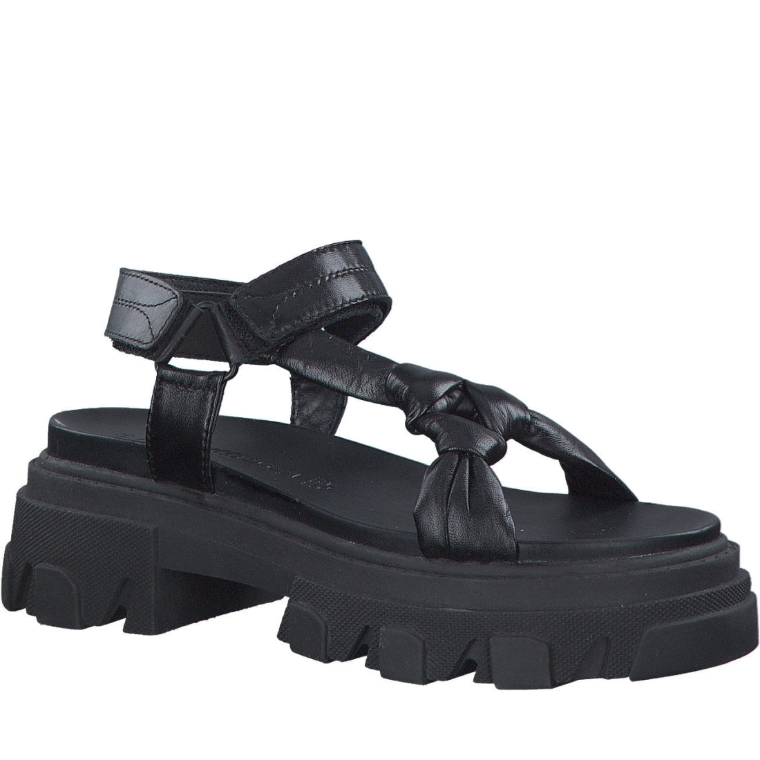 Marco Tozzi womens black casual open sandals | Vilbury London