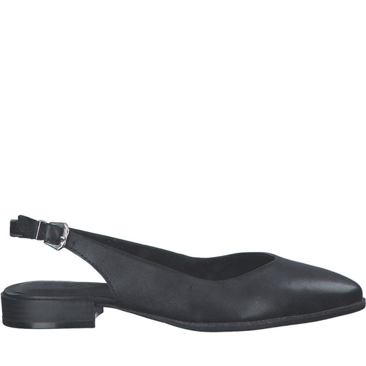 Marco Tozzi womens black casual part-open sandals | Vilbury London