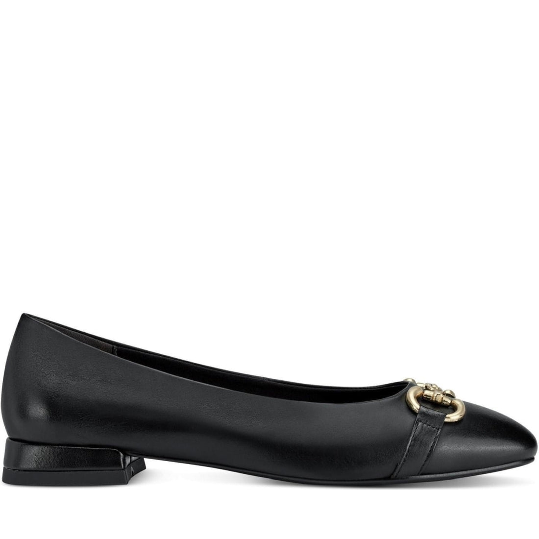 Tamaris womens black elegant closed ballerinas | Vilbury London