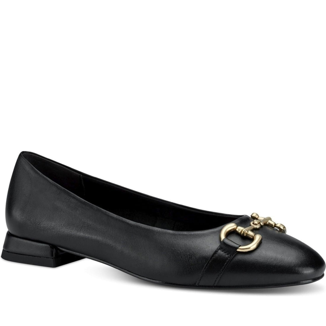 Tamaris womens black elegant closed ballerinas | Vilbury London