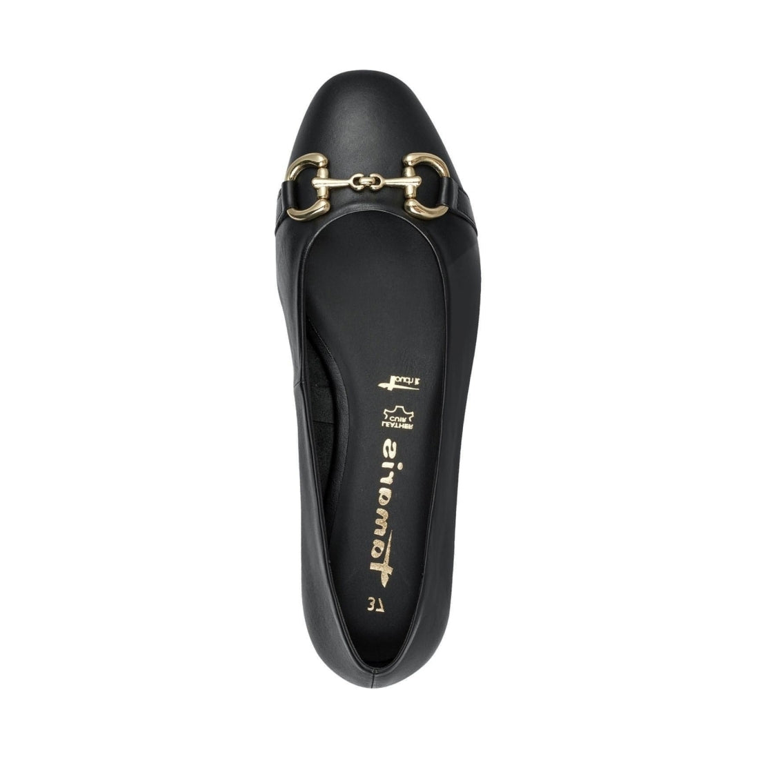 Tamaris womens black elegant closed ballerinas | Vilbury London