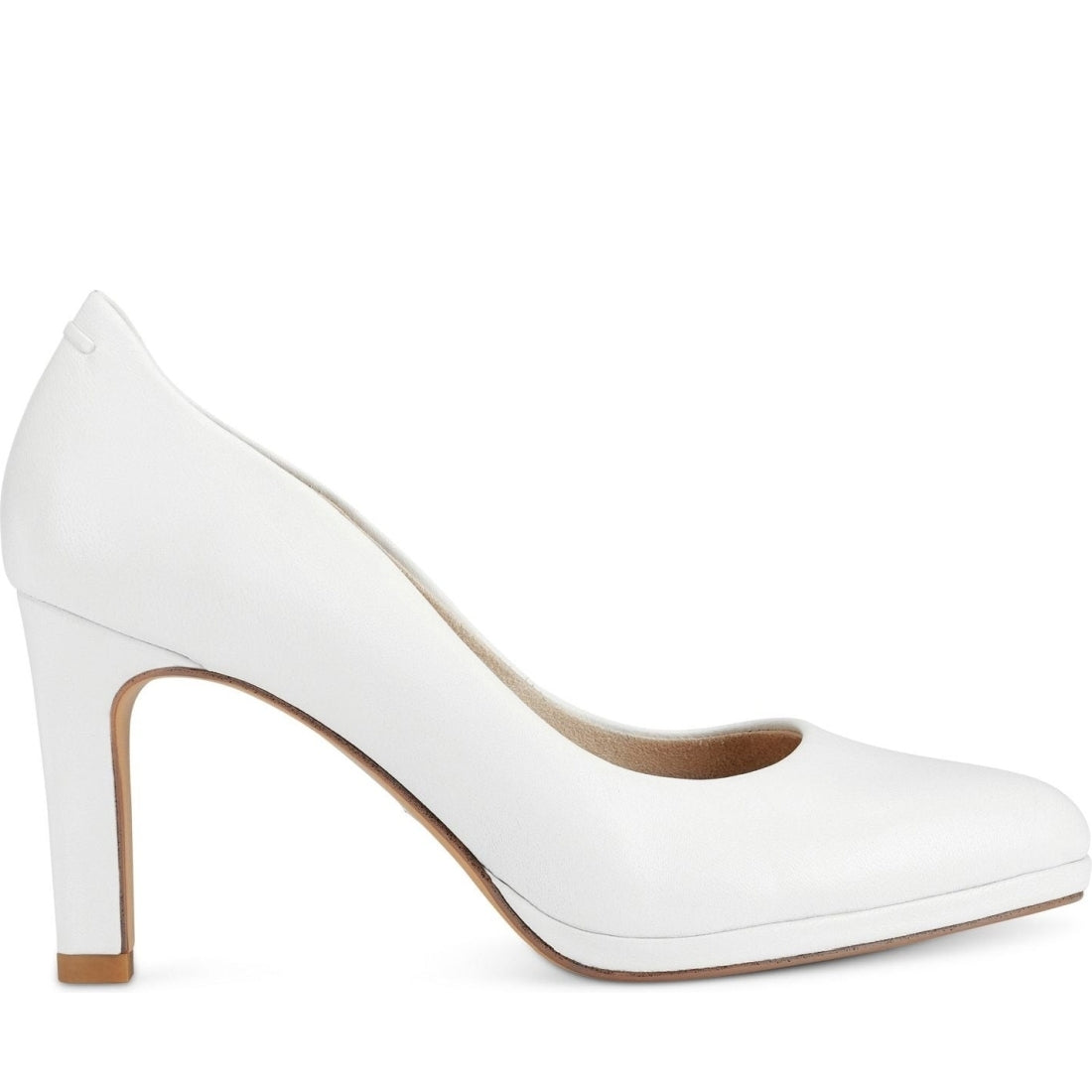 Tamaris womens white leather elegant closed formal | Vilbury London