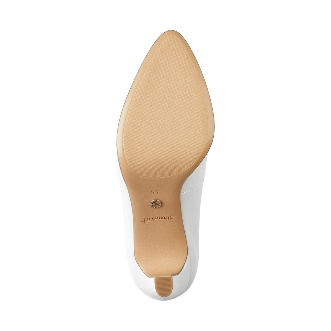 Tamaris womens white leather elegant closed formal | Vilbury London