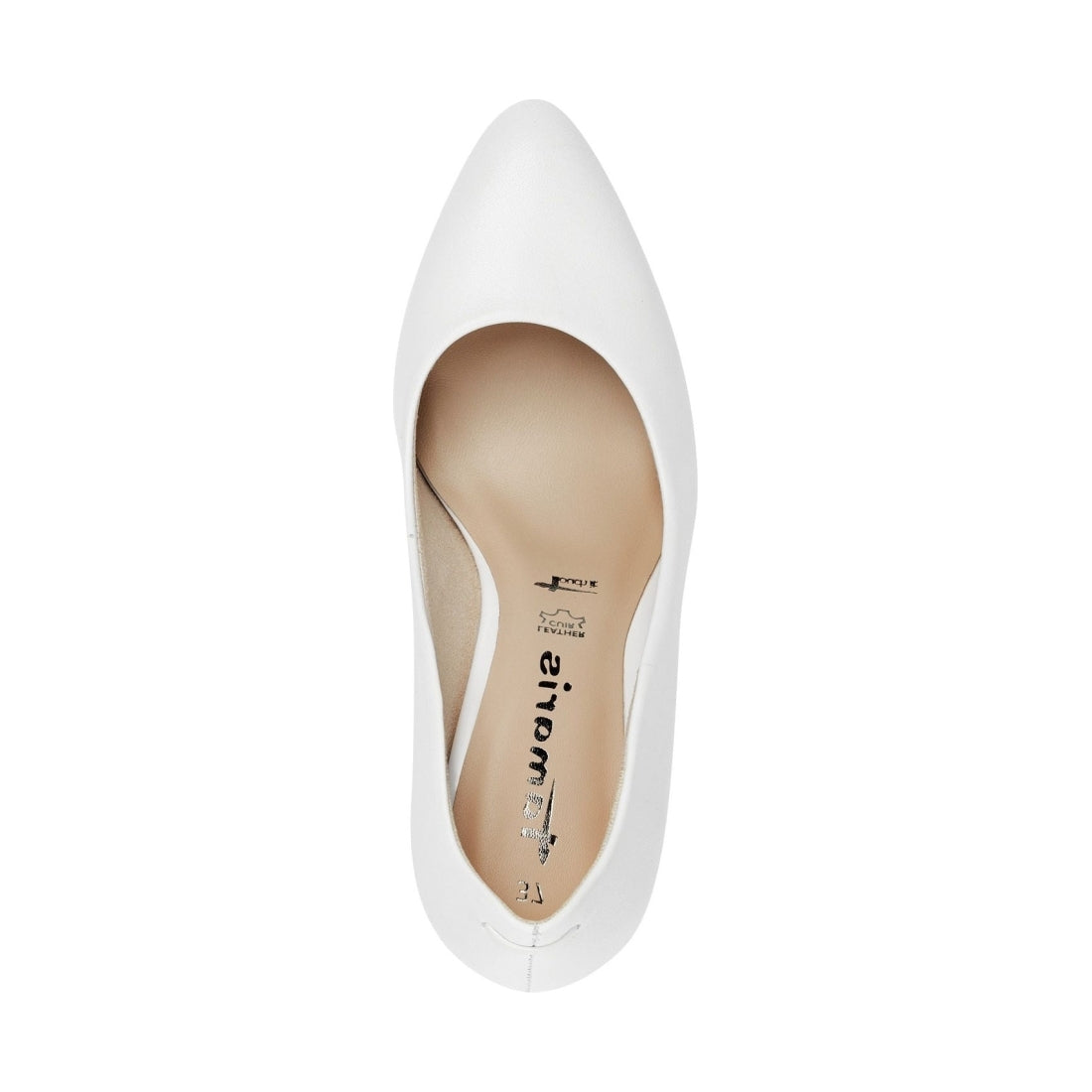 Tamaris womens white leather elegant closed formal | Vilbury London