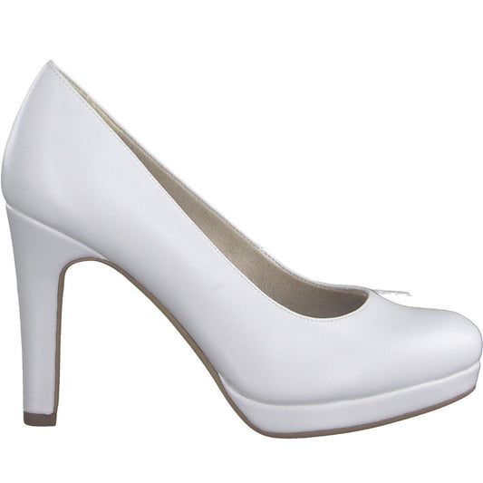 Tamaris womens white matt elegant closed pumps | Vilbury London