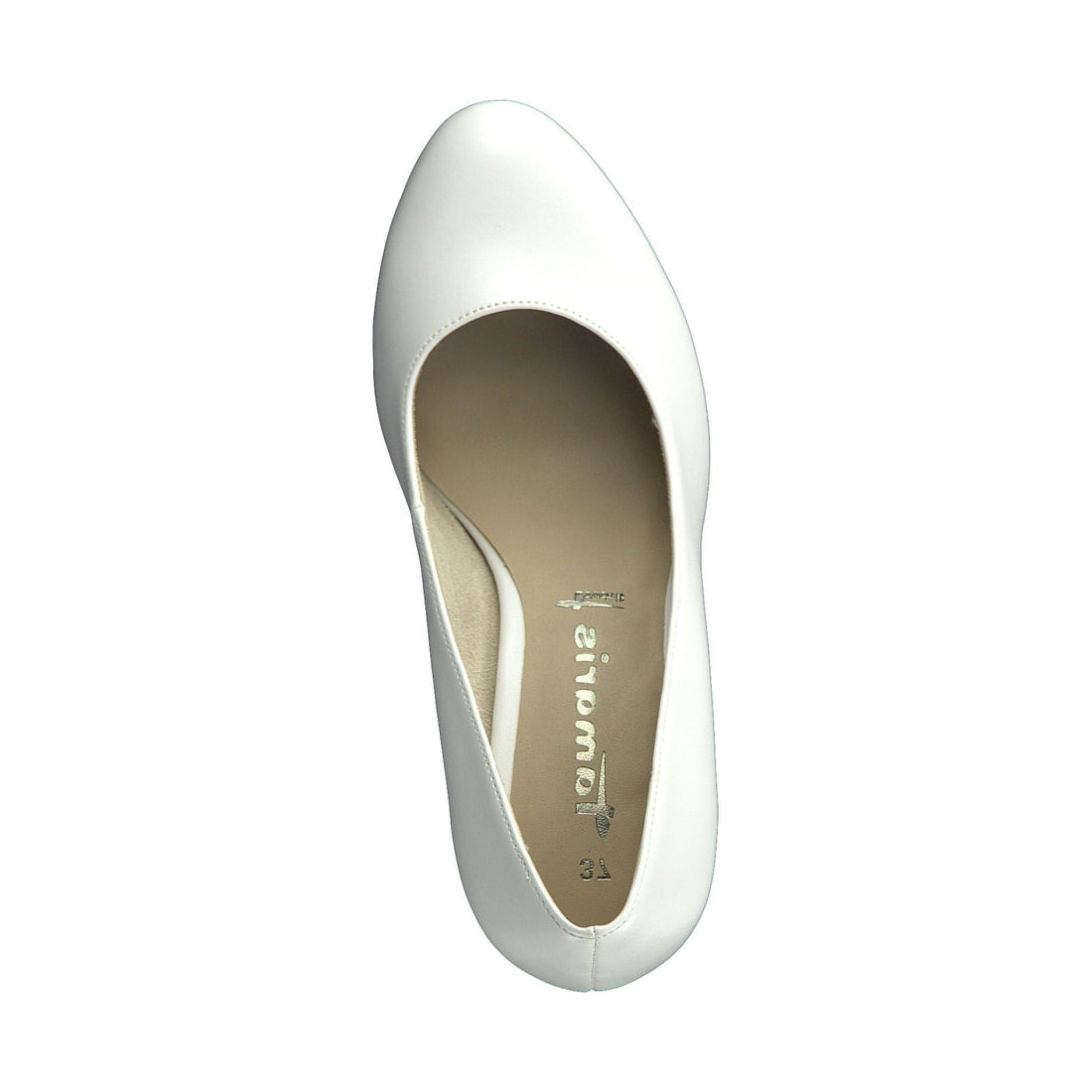 Tamaris womens white matt elegant closed pumps | Vilbury London