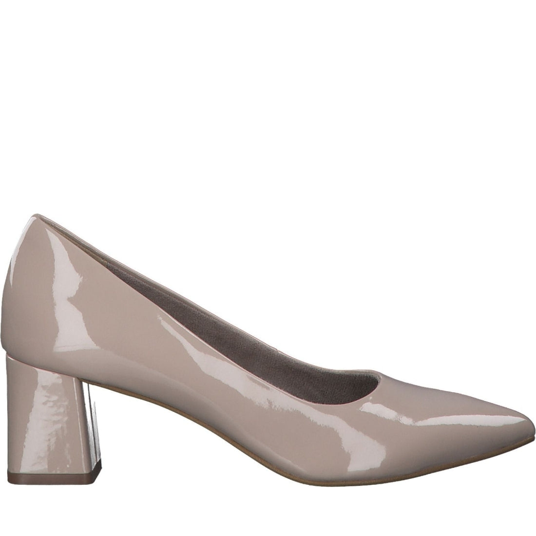 Tamaris womens nude patent elegant closed formal | Vilbury London