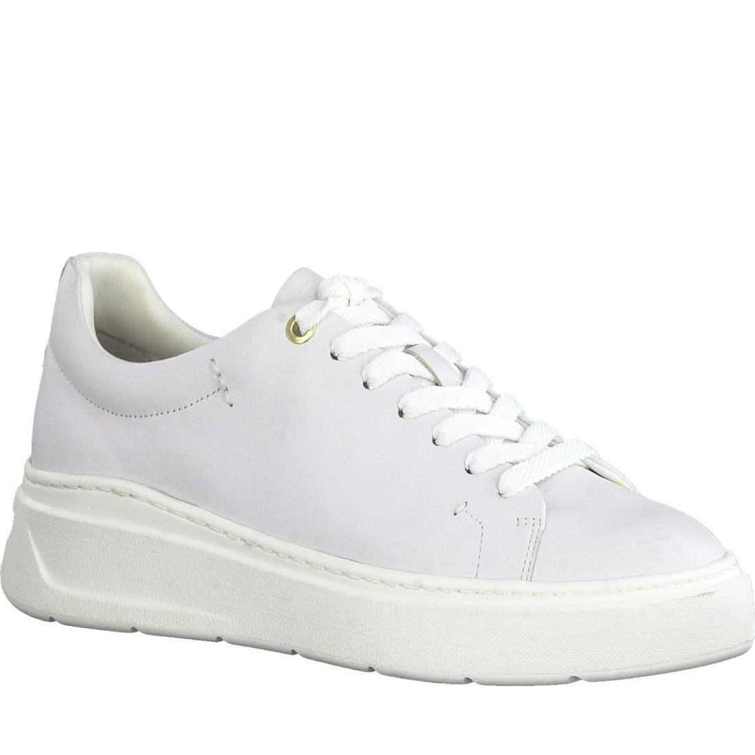 Tamaris womens white uni casual closed sport shoe | Vilbury London