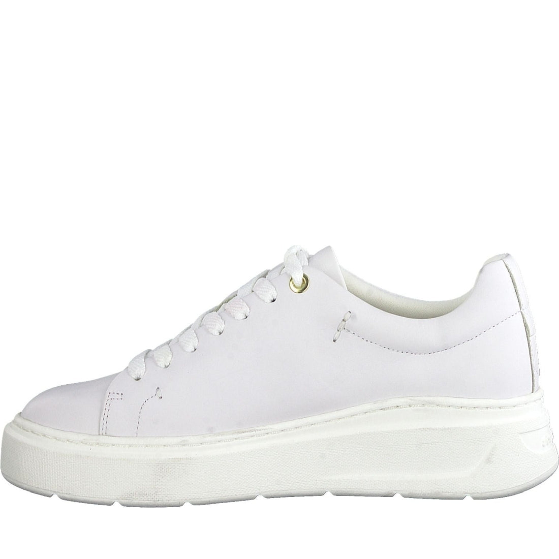 Tamaris womens white uni casual closed sport shoe | Vilbury London