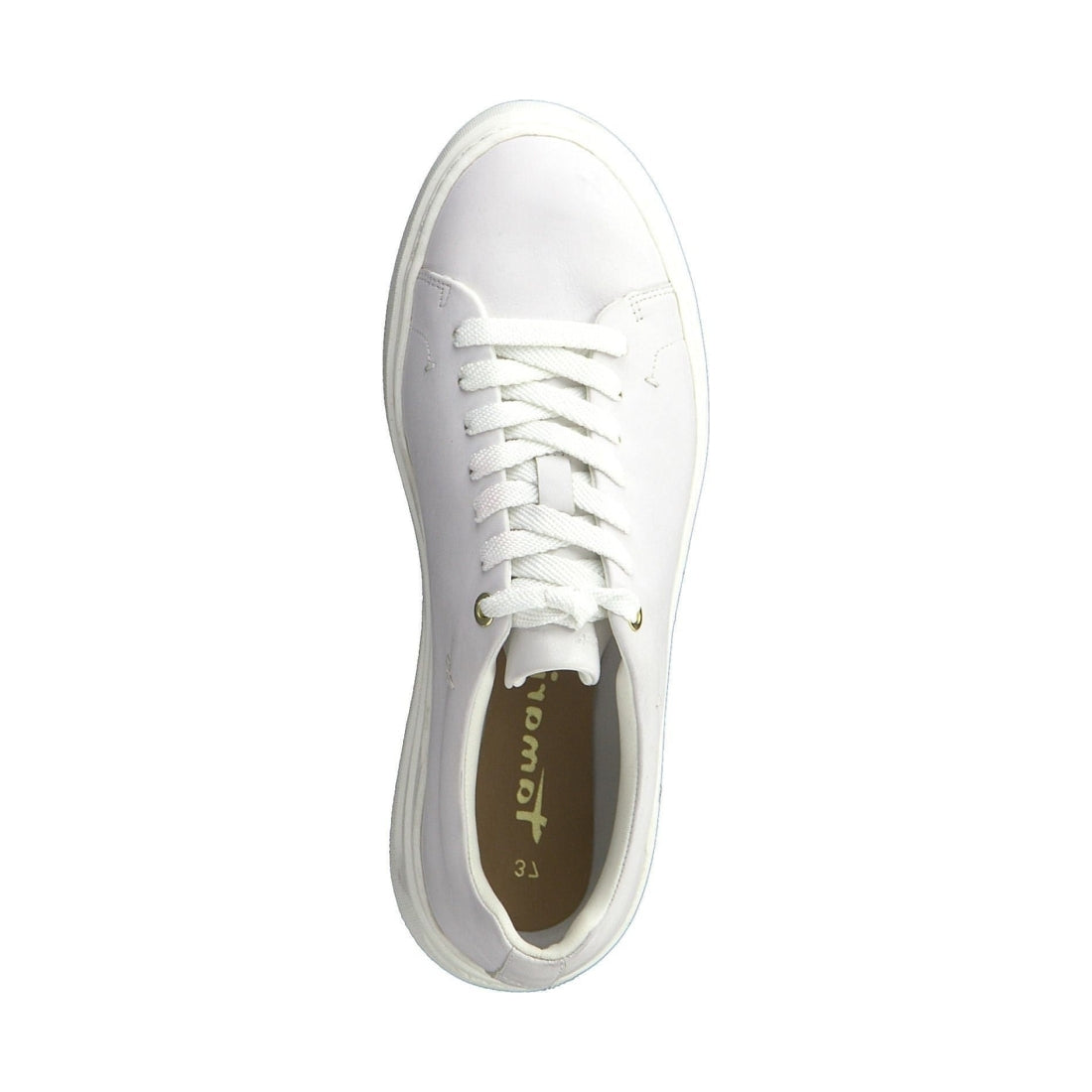 Tamaris womens white uni casual closed sport shoe | Vilbury London