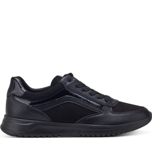 Tamaris womens black uni casual closed sport shoe | Vilbury London