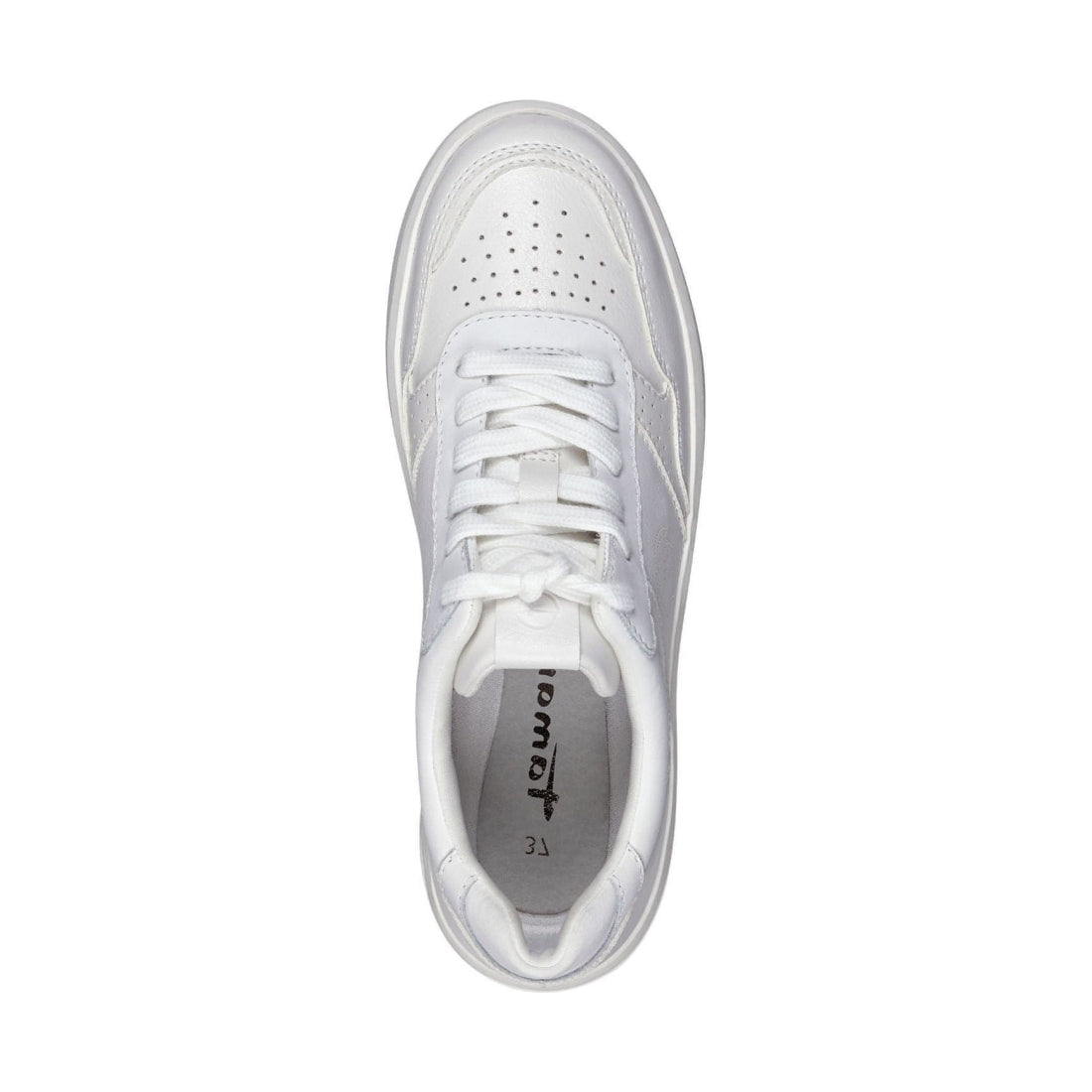 Tamaris womens white uni casual closed sport shoe | Vilbury London