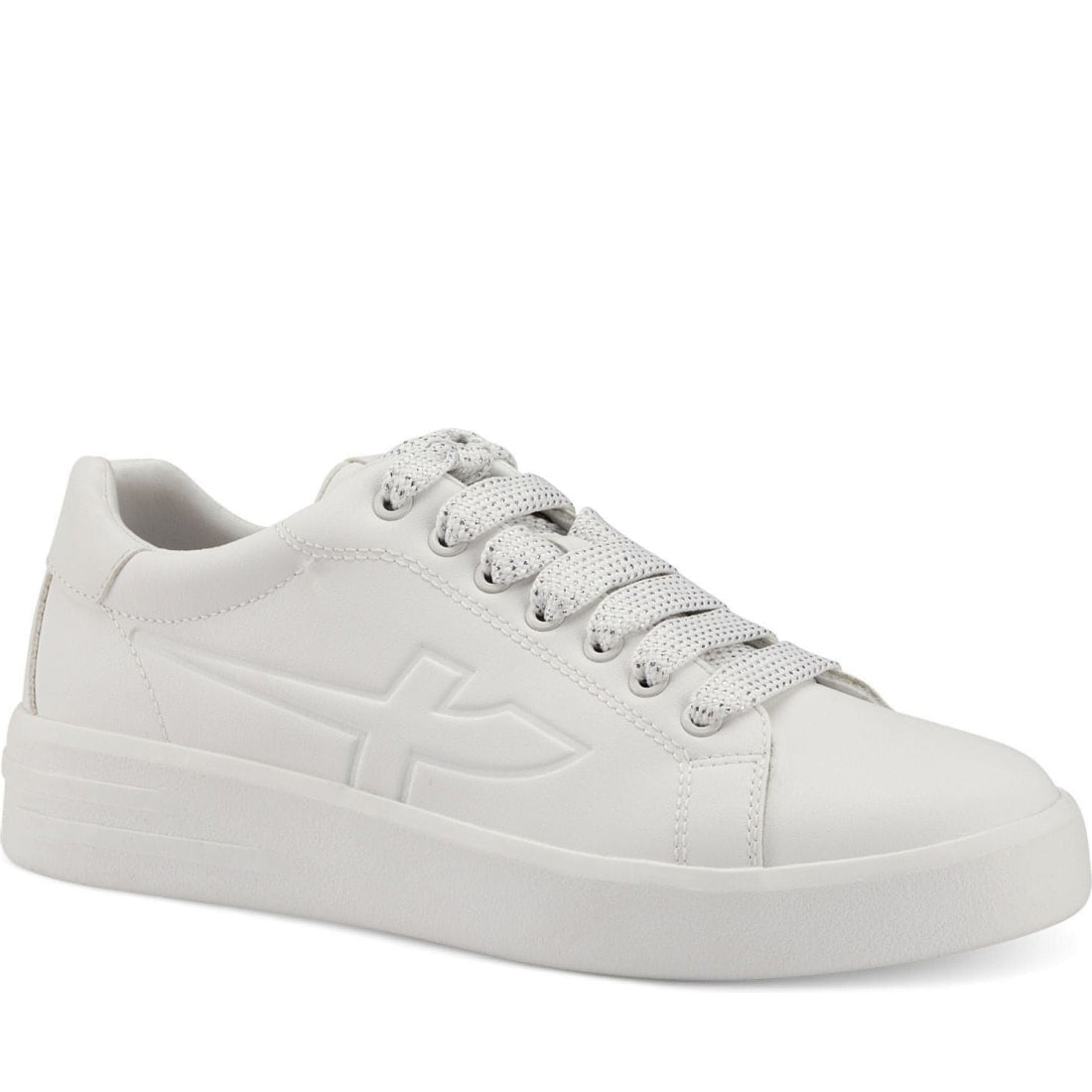 Tamaris womens white uni casual closed sport shoe | Vilbury London