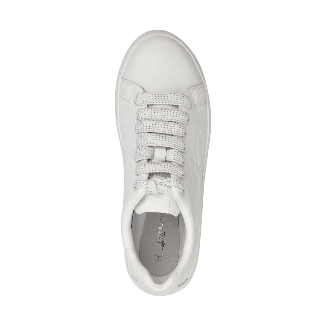 Tamaris womens white uni casual closed sport shoe | Vilbury London