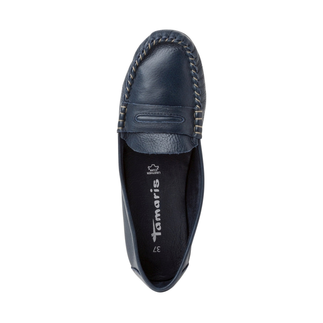 Tamaris Womens navy casual closed mocasins | Vilbury London