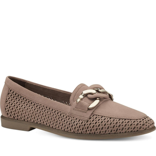 Tamaris womens almond sue str casual closed loafers | Vilbury London