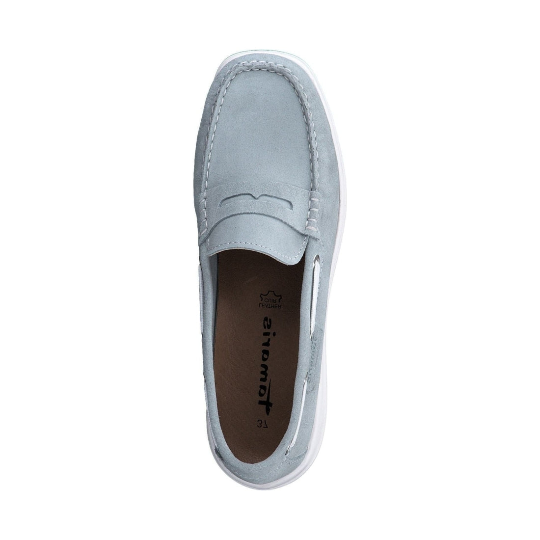 Tamaris womens soft blue casual closed loafers | Vilbury London