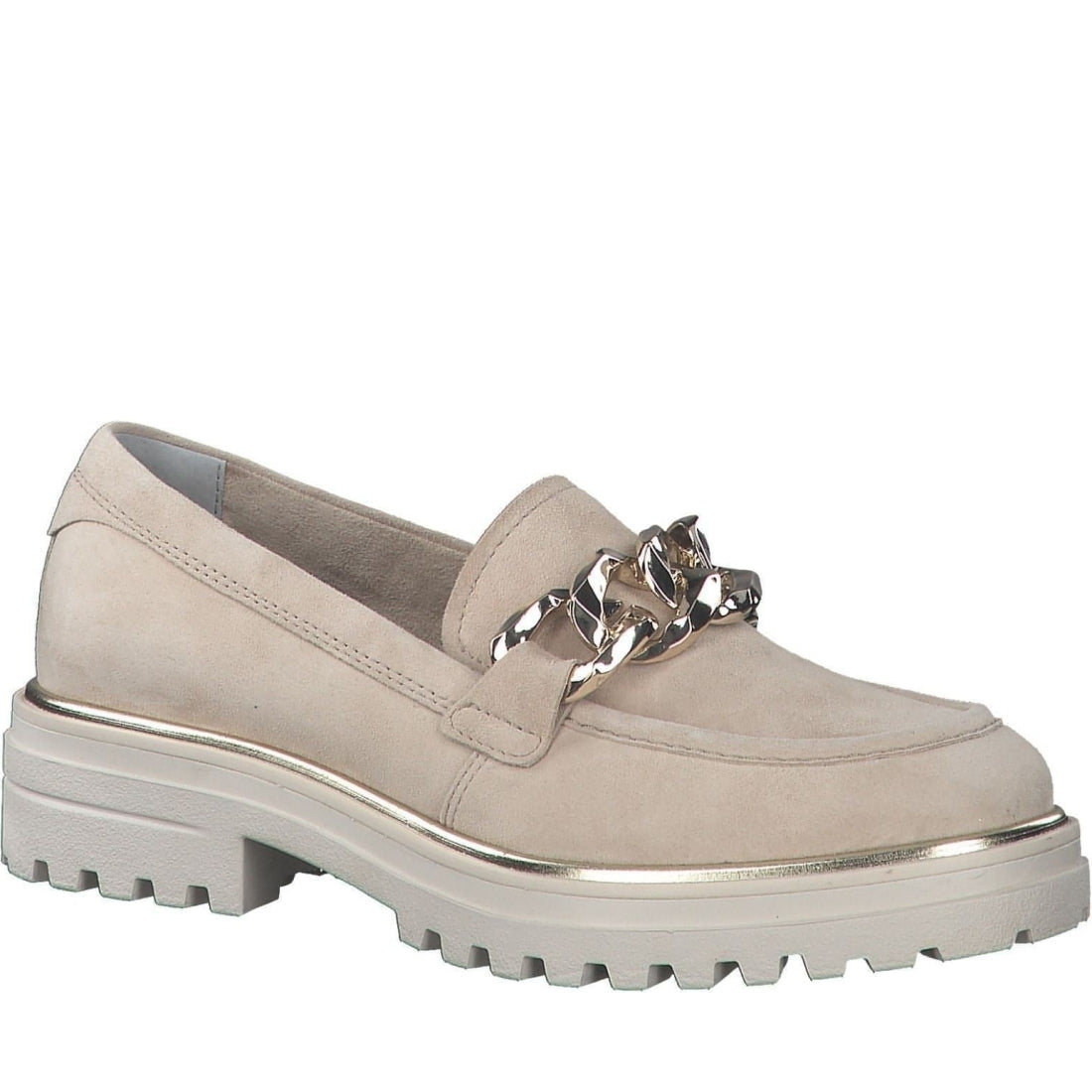 Tamaris womens ivory casual closed loafers | Vilbury London